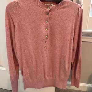 3/$10 Loft Pink Button-Up Sweater